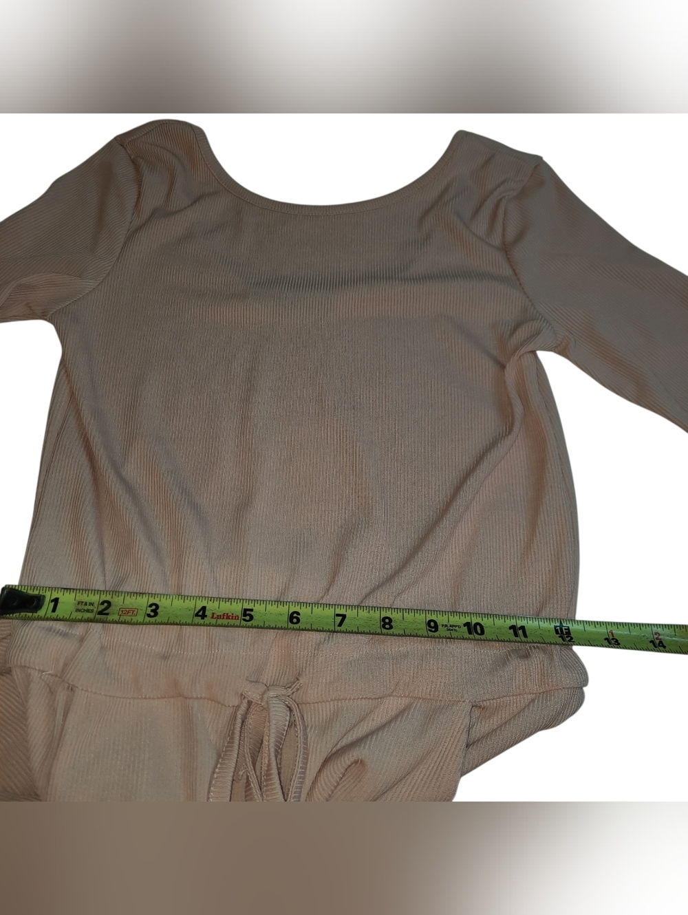 Boohoo Neutral Taupe Ribbed Long-Sleeve Jumpsuit - Picture 7 of 11